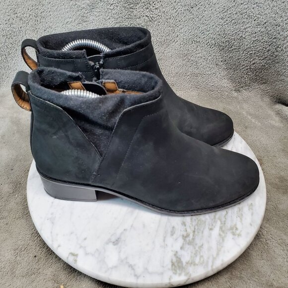 Vionic Shoes Womens 8 Joslyn Black Nubuck Leather Ankle Boots Weather Resistant - Picture 7 of 10